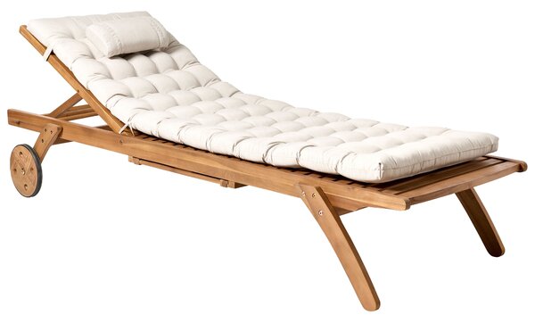 Kerti párna napozóágyhoz CESANA PREMIUM 192 x 56 cm Világosbézs