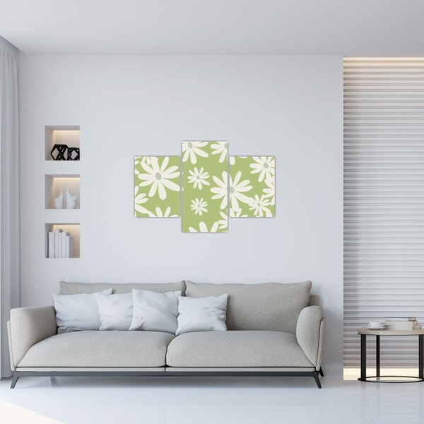 Kép - Hippik, zöld virágok N⁰1 (90x60 cm)