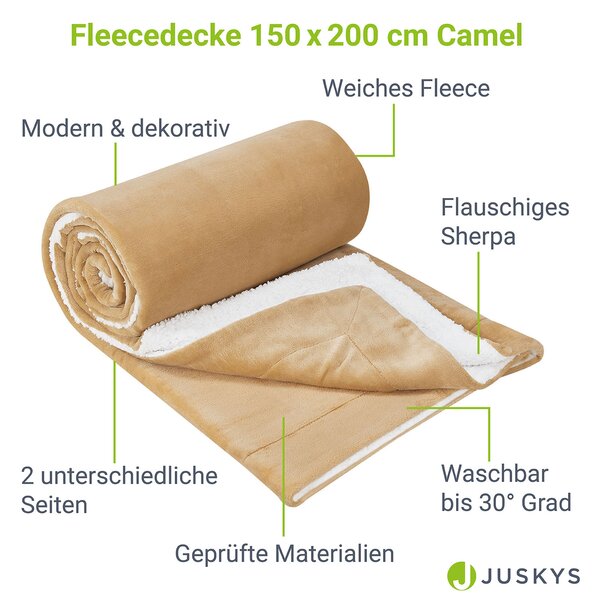 Fleece takaró 150x200 cm camel