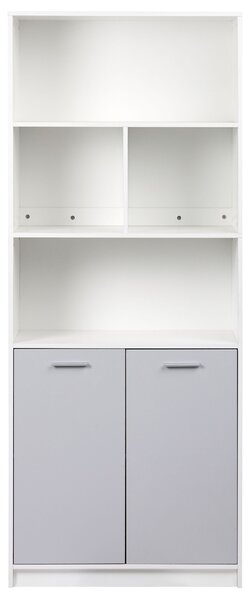 Kétajtós könyvespolc ZEHNA Szürke/fehér