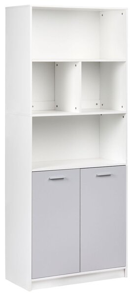 Kétajtós könyvespolc ZEHNA Szürke/fehér