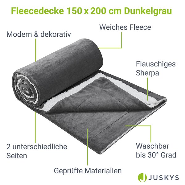 Fleece takaró 150x200 cm sötétszürke