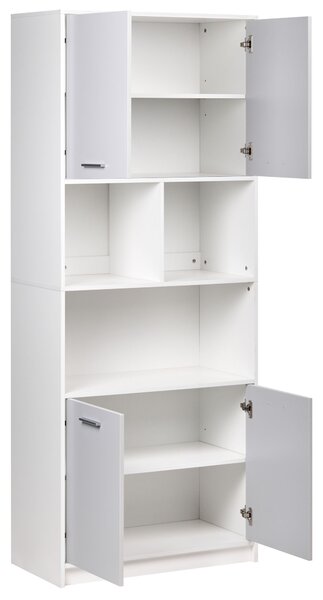 Négyajtós könyvespolc ZEHNA Szürke/fehér