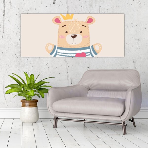 Kép - Teddy maci koronával (120x50 cm)
