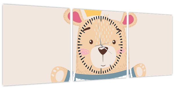 Kép - Teddy maci koronával (órával) (90x30 cm)