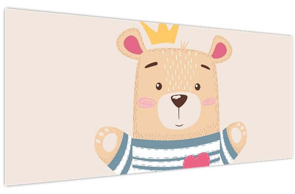 Kép - Teddy maci koronával (120x50 cm)