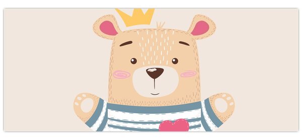 Kép - Teddy maci koronával (120x50 cm)