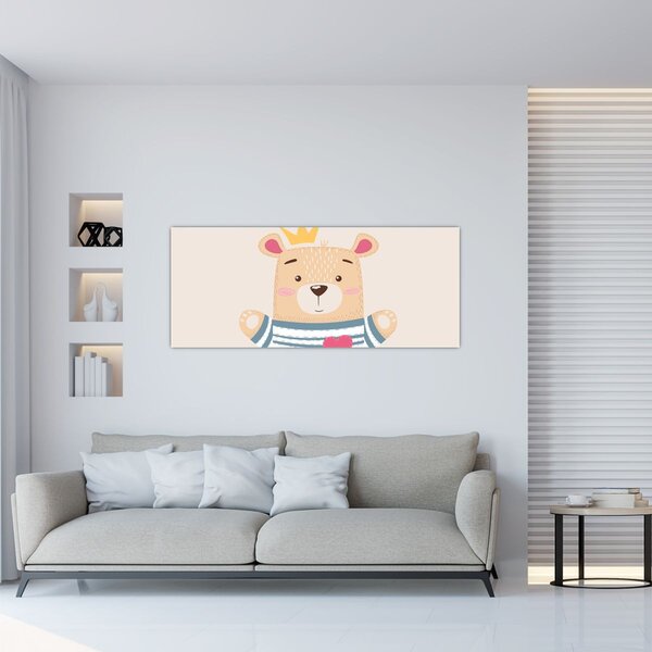 Kép - Teddy maci koronával (120x50 cm)
