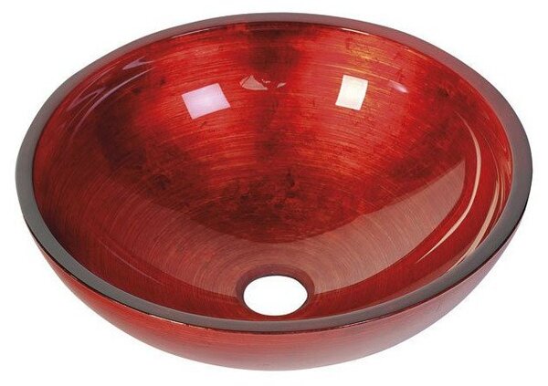 Sapho Sapho, MURANO ROSSO IMPERO üveg asztali mosdó, átmérő 40cm, piros, AL5318-63