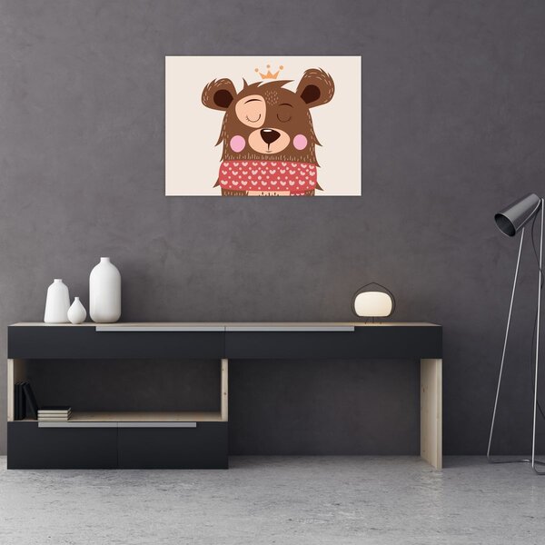 Kép - Teddy maci piros sállal (70x50 cm)