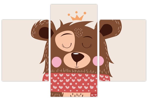 Kép - Teddy maci piros sállal (90x60 cm)