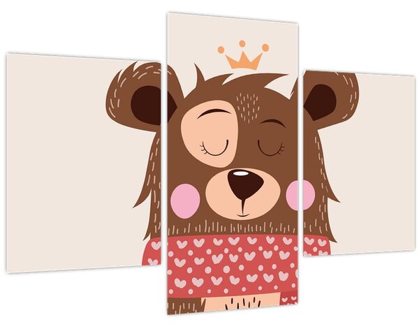 Kép - Teddy maci piros sállal (90x60 cm)