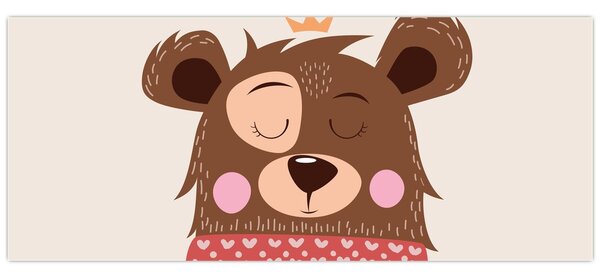 Kép - Teddy maci piros sállal (120x50 cm)