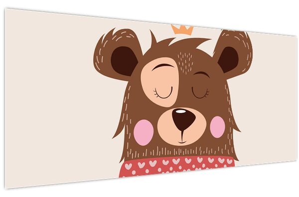 Kép - Teddy maci piros sállal (120x50 cm)