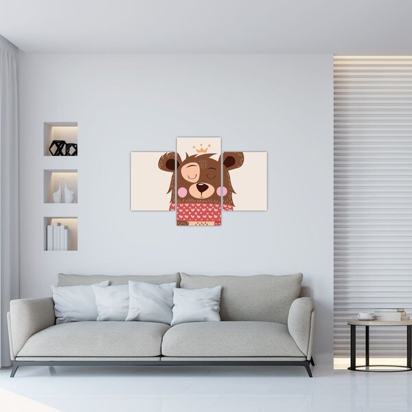 Kép - Teddy maci piros sállal (90x60 cm)