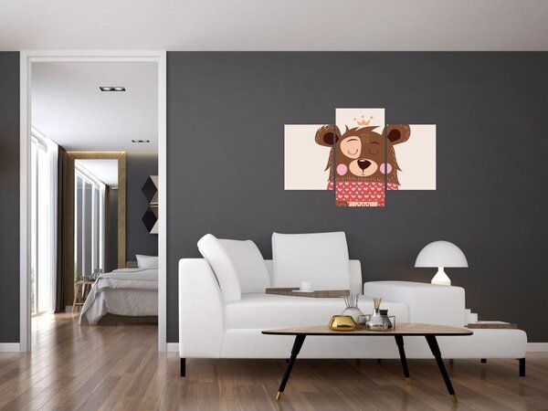 Kép - Teddy maci piros sállal (90x60 cm)