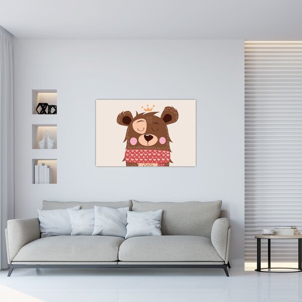 Kép - Teddy maci piros sállal (90x60 cm)