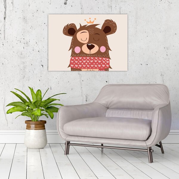 Kép - Teddy maci piros sállal (70x50 cm)