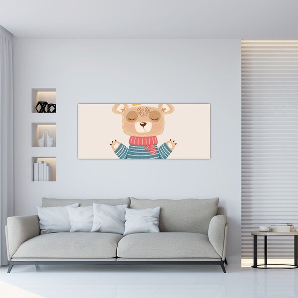 Kép - Bézs mackó koronával (120x50 cm)