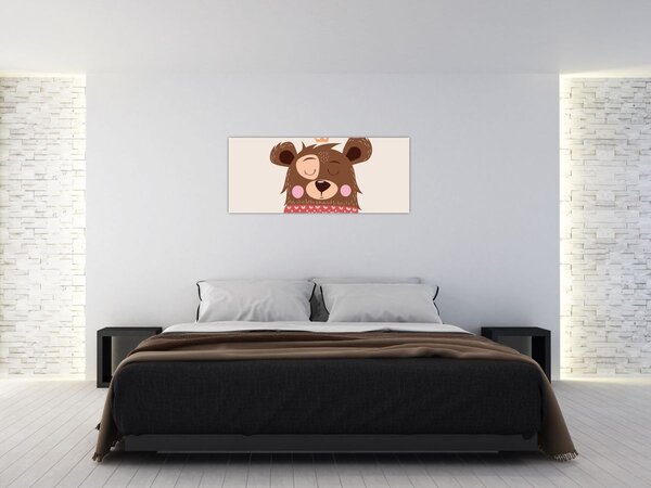 Kép - Teddy maci piros sállal (120x50 cm)