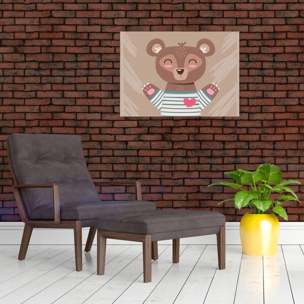 Kép - Mackó csíkos pólóban (70x50 cm)