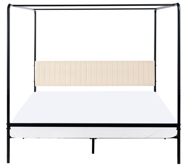 Baldachinos ágy Fém MIRABEAU 180 x 200 cm Fekete