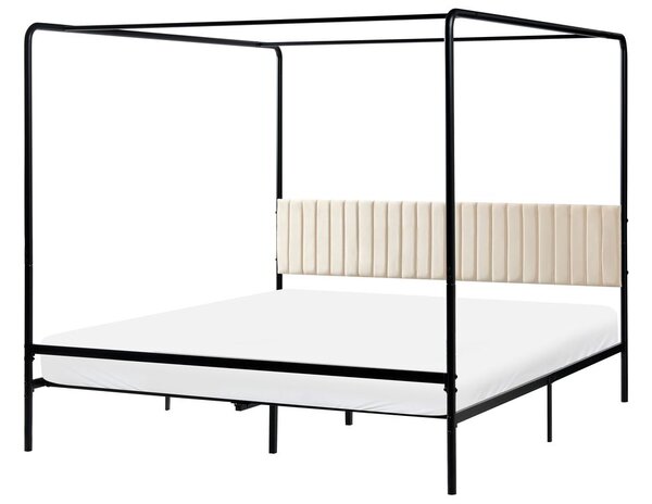 Baldachinos ágy Fém MIRABEAU 180 x 200 cm Fekete