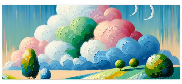 Kép - Tájkép felhővel (120x50 cm)