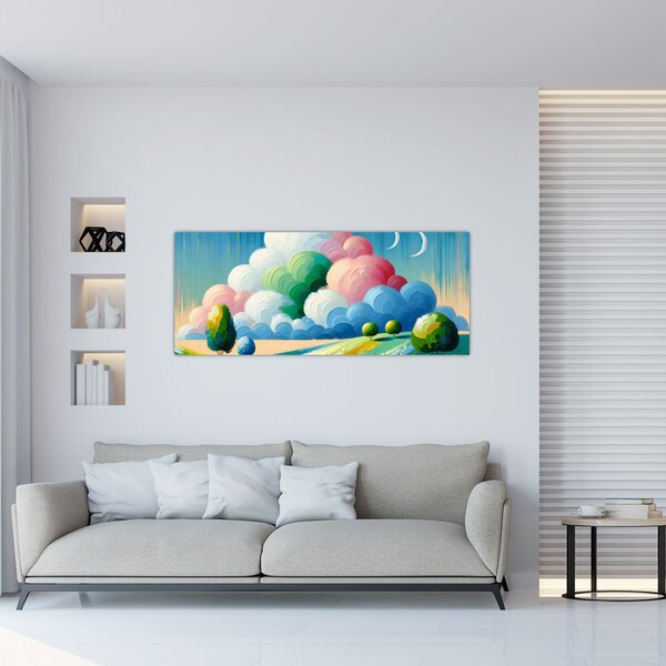 Kép - Tájkép felhővel (120x50 cm)