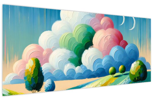Kép - Tájkép felhővel (120x50 cm)