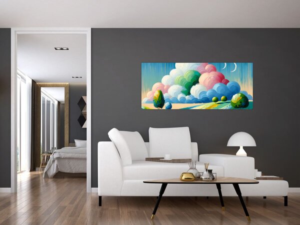 Kép - Tájkép felhővel (120x50 cm)