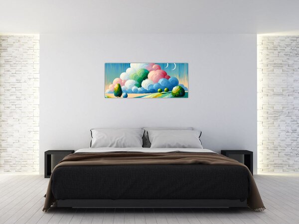 Kép - Tájkép felhővel (120x50 cm)