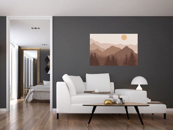 Kép - Barna hegyek N⁰1 (90x60 cm)