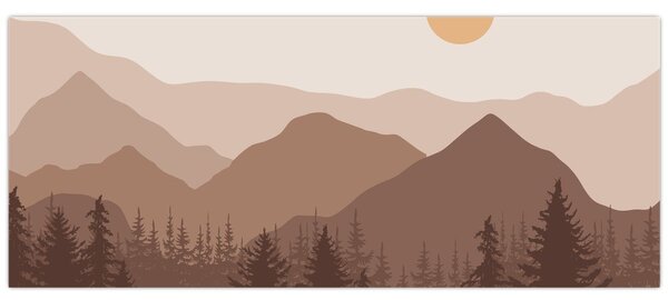 Kép - Barna hegyek N⁰1 (120x50 cm)