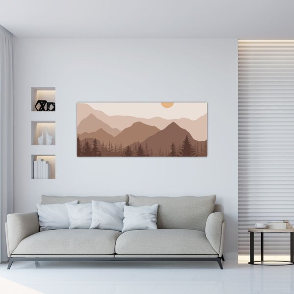 Kép - Barna hegyek N⁰1 (120x50 cm)