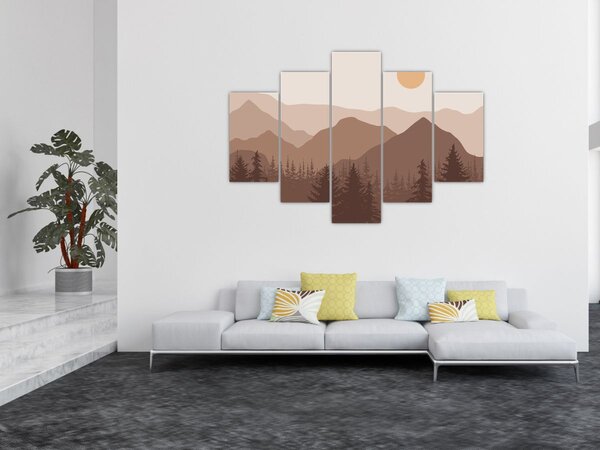 Kép - Barna hegyek N⁰1 (150x105 cm)