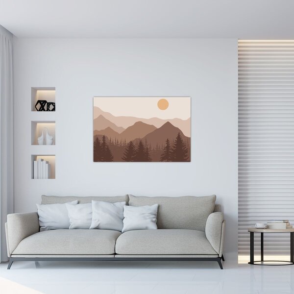 Kép - Barna hegyek N⁰1 (90x60 cm)