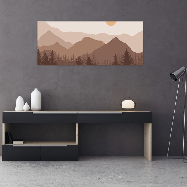 Kép - Barna hegyek N⁰1 (120x50 cm)