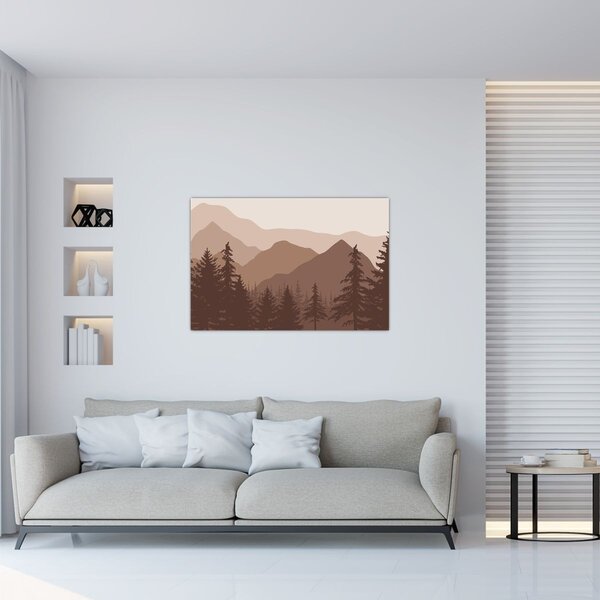 Kép - Barna hegyek N⁰2 (90x60 cm)