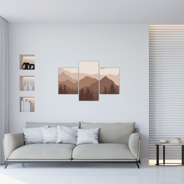 Kép - Barna hegyek N⁰1 (90x60 cm)