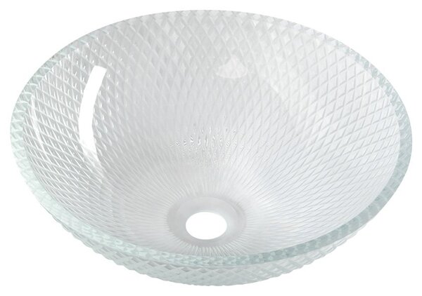 Sapho Sapho, PUKETA üveggravírozott mosdó, átmérő 42 cm, átlátszó, TY165