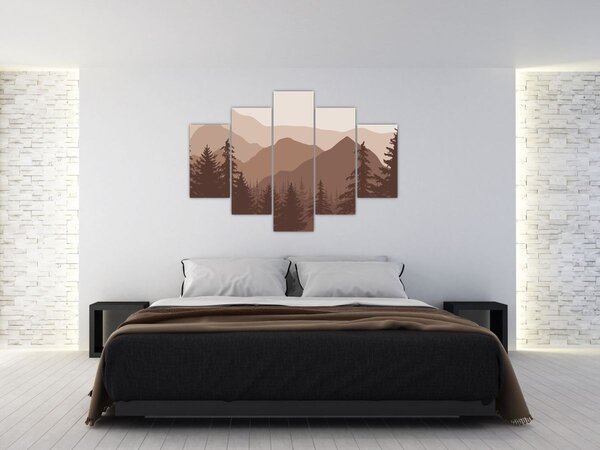 Kép - Barna hegyek N⁰2 (150x105 cm)