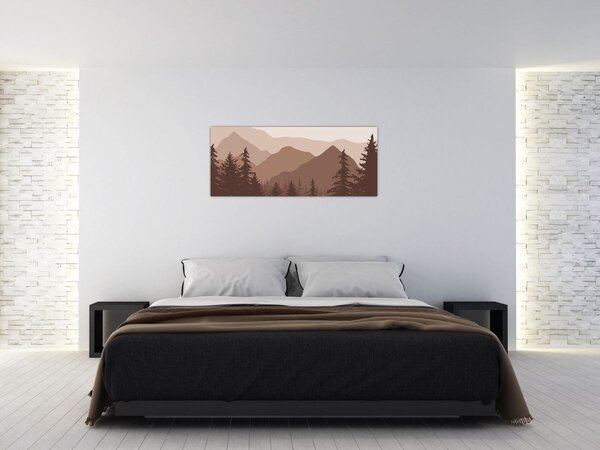 Kép - Barna hegyek N⁰2 (120x50 cm)