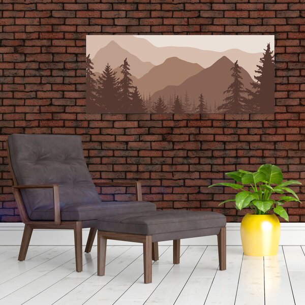 Kép - Barna hegyek N⁰2 (120x50 cm)