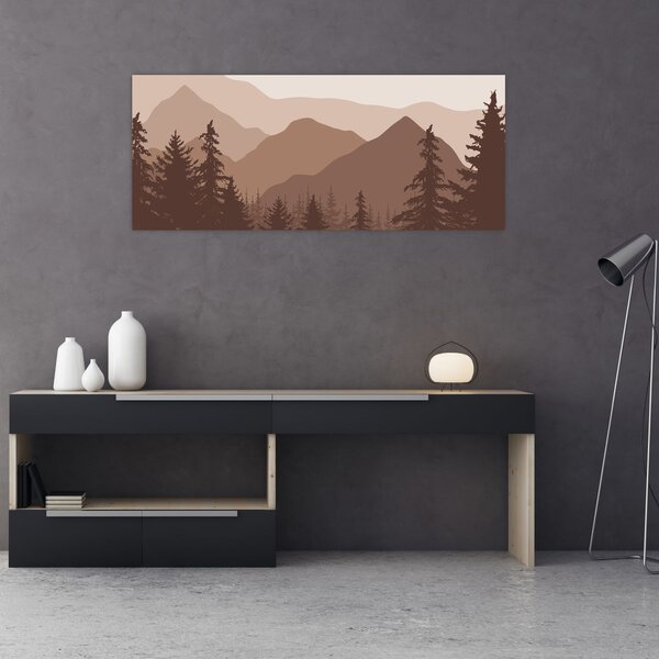 Kép - Barna hegyek N⁰2 (120x50 cm)