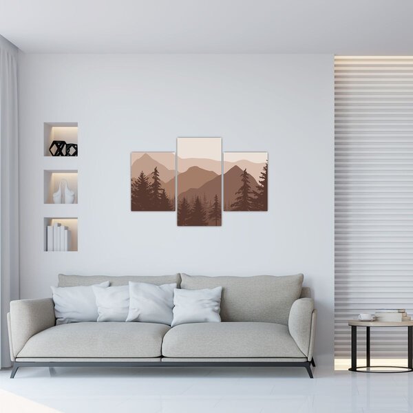 Kép - Barna hegyek N⁰2 (90x60 cm)