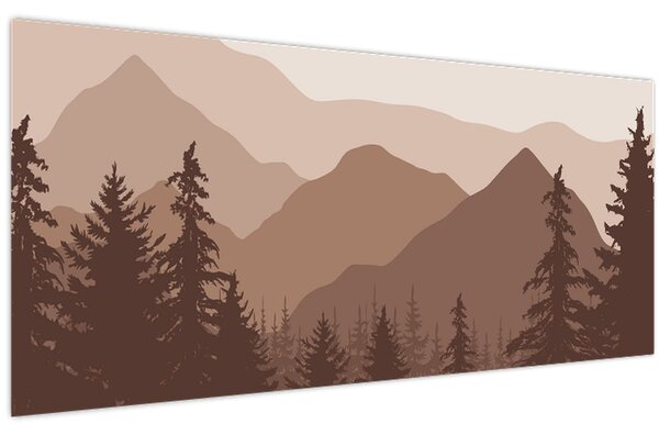 Kép - Barna hegyek N⁰2 (120x50 cm)