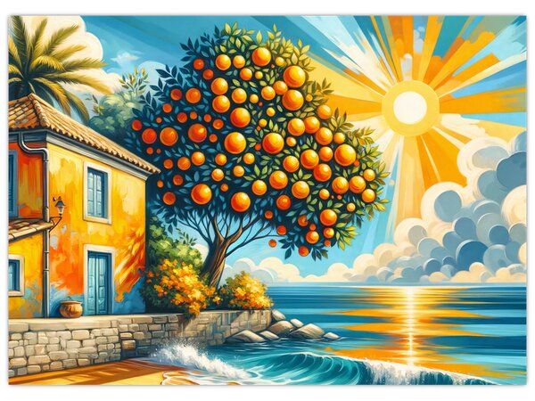 Kép - Ház narancsokkal I. (70x50 cm)
