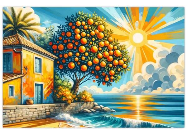 Kép - Ház narancsokkal I. (90x60 cm)