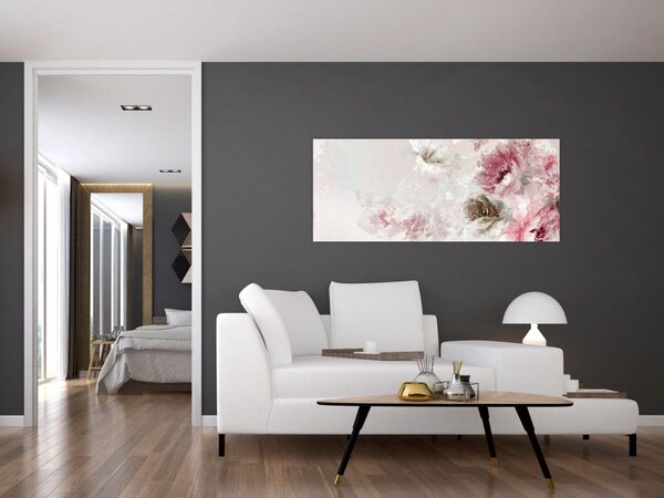 Kép - Festés rózsaszín virágok (120x50 cm)